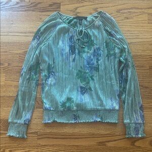 White House Black Market Floral Stylish Top Size Small